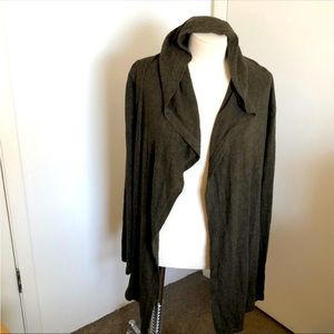 Silence + noise flowy open cardigan with hood- soft + trendy for every occasion